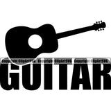 Guitar Quote Musical Silhouette Vector Design Element Instrument Music Band Orchestra Concert Acoustic Jazz Classical Musician Rock And Roll Sound Design Element Logo Clipart SVG
