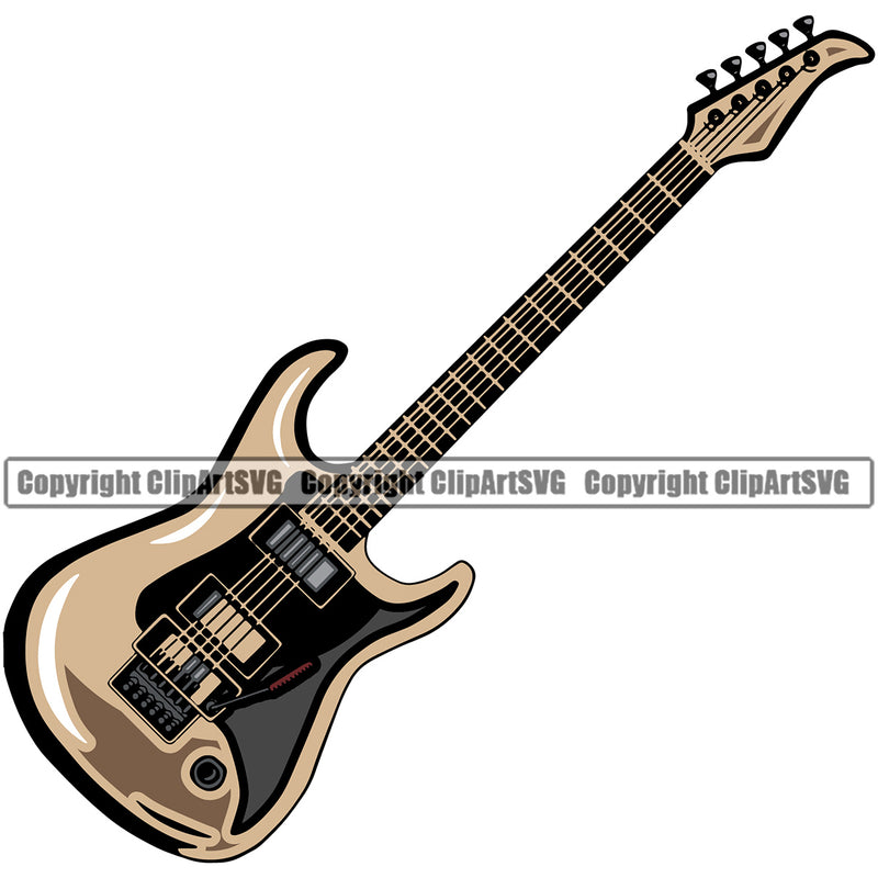 Electric Guitar Color Vector Design Element Musical Instrument Music Band Orchestra Concert Acoustic Jazz Classical Musician Rock And Roll Sound Logo Clipart SVG