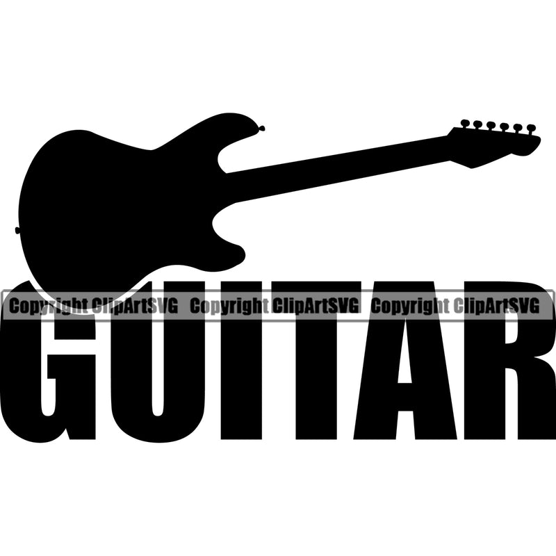 Guitar Quote Electric Guitar Silhouette Vector Design Element Musical Instrument Music Band Orchestra Concert Acoustic Jazz Classical Musician Rock And Roll Sound Logo Clipart SVG