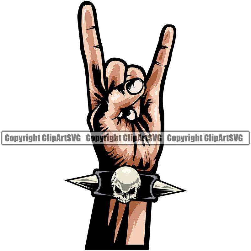 Rock And Roll Color Hand Sign Design Element Musical Instrument Music Band Orchestra Concert Acoustic Jazz Classical Musician Rock And Roll Sound Logo Clipart SVG