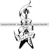 Musical Electric Guitar Logo Design Element Instrument Music Band Orchestra Concert Acoustic Jazz Classical Musician Rock And Roll Sound Logo Clipart SVG