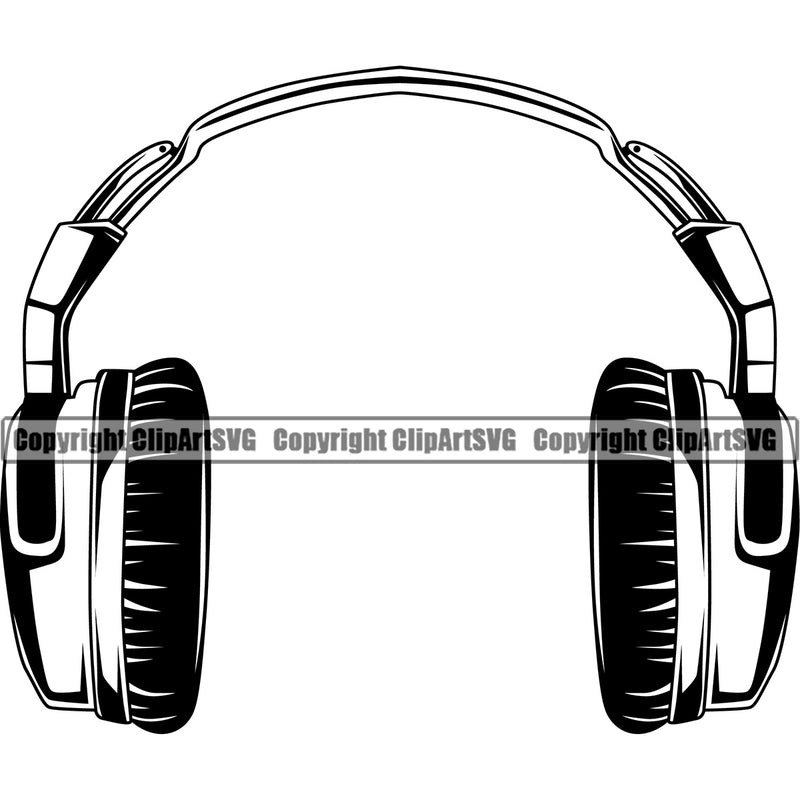 Musical Instrument Music Headphones Vector Design Element Band Orchestra Concert Acoustic Jazz Classical Musician Rock And Roll Sound Logo Clipart SVG