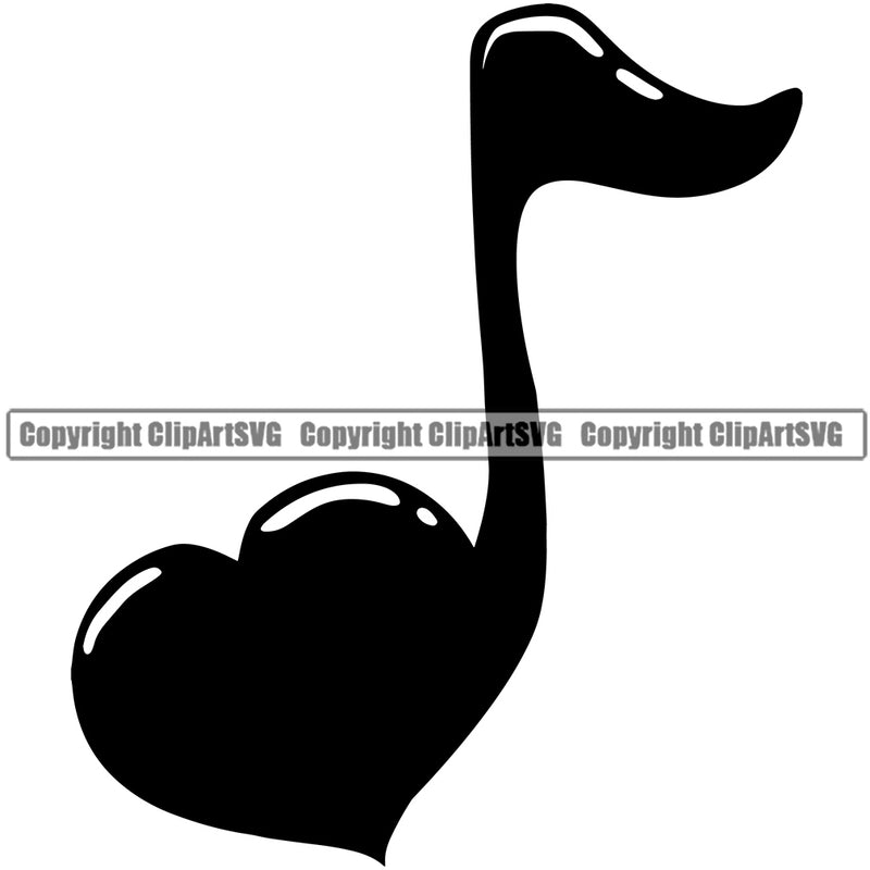 Musical Instrument Music Note Heart Love Symbol Vector Design Element Band Orchestra Concert Acoustic Jazz Classical Musician Rock And Roll Sound Logo Clipart SVG