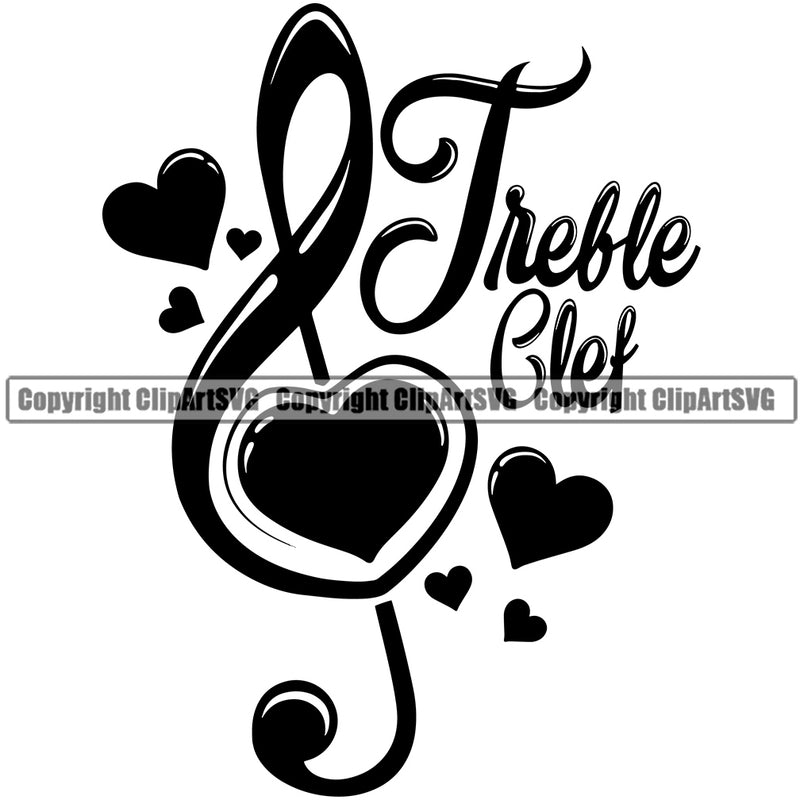 Treble Clef Quote Musical Instrument Music Symbol Vector Design Element Band Orchestra Concert Acoustic Jazz Classical Musician Rock And Roll Sound Logo Clipart SVG