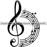 Musical Instrument Music Treble Clef Note Vector Design Element White Background Band Orchestra Concert Acoustic Jazz Classical Musician Rock And Roll Sound Logo Clipart SVG