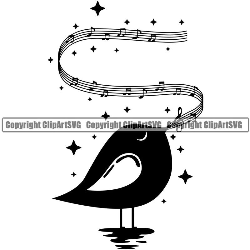 Music Note Treble Clef Song Bird Songbird White Background Vector Design Element Musical Instrument Music Band Orchestra Concert Acoustic Jazz Classical Musician Rock And Roll Sound Logo Clipart SVG