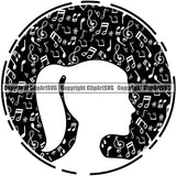 Musical Instrument Music Woman Hair Symbol Vector Design Element White Background Band Orchestra Concert Acoustic Jazz Classical Musician Rock And Roll Sound Logo Clipart SVG