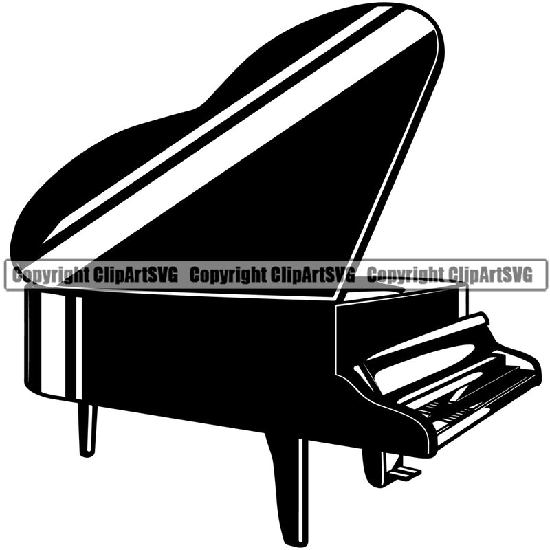 Musical Instrument Music Piano Heart Shape Shaped Love Vector Design Element Band Orchestra Concert Acoustic Jazz Classical Musician Rock And Roll Sound Logo Clipart SVG