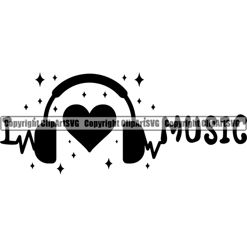 Music Quote Musical Instrument Music Headphones Vector Design Element Symbol Band Orchestra Concert Acoustic Jazz Classical Musician Rock And Roll Sound Logo Clipart SVG
