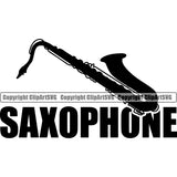 Saxophone Quote Musical Instrument Music Silhouette White Background Vector Design Element Band Orchestra Concert Acoustic Jazz Classical Musician Rock And Roll Sound Logo Clipart SVG