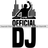 Official DJ Quote White Background Design Element DJ Music Disc Dee Jay Party Disco Sound Audio Night Club Dance Entertainment Nightlife Turntable Disc Jockey Spin Vinyl Record Spinning Clipart SVG