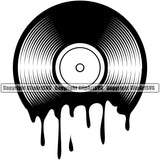 DJ Music Disc Dee Jay Party Disco Record Album Melting White Background Sound Audio Night Club Dance Entertainment Nightlife Turntable Disc Jockey Spin Vinyl Record Spinning Equipment Clipart SVG