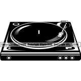 DJ Music Disc Mixer Set Design Element Night Club Dance Entertainment Nightlife Dee Jay Party Disco Sound Audio Turntable Disc Jockey Spin Vinyl Record Spinning Equipment Clipart SVG