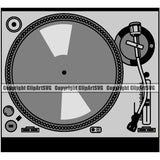 DJ Music Disc Dee DJ Mixer Set Vector Design Element Jay Party Disco Sound Audio Night Club Dance Entertainment Nightlife Turntable Disc Jockey Spin Vinyl Record Spinning Equipment Clipart SVG