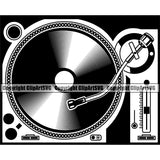 DJ Music Disc Dee Jay Party Disco Record Player Album Color Design Element Sound Audio Night Club Dance Entertainment Nightlife Turntable Disc Jockey Spin Vinyl Record Spinning Equipment Clipart SVG