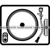 DJ Music Disc Dee Record Player Album Vector Design Jay Party Disco Sound Audio Night Club Dance Entertainment Nightlife Turntable Disc Jockey Spin Vinyl Record Spinning Equipment Clipart SVG