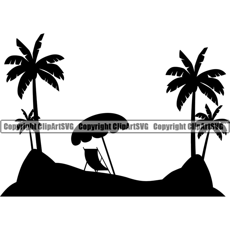 Nature Beach Island White Background Vector Design Element Surfing Beach Summer Surf Ocean Tropical Wave Vacation Travel Sea Surfboard Palm Paradise Island Surfer Hawaii Nature Sun Sunset Clipart SVG