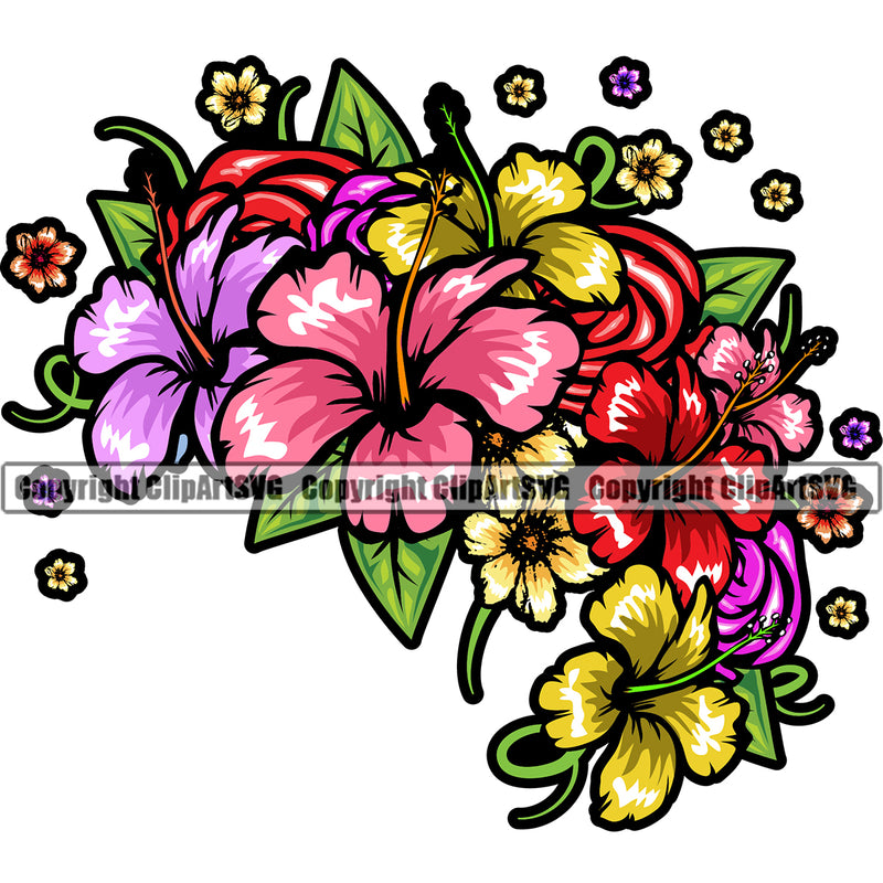 Nature Flower Hat Colorful Vector Design Element Floral Plant Leaf Garden Gardener Blossom Bouquet Bloom Flora Rose Stem Botany Logo Clipart SVG