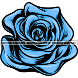 Nature Flower Blue Color Rose White Background Vector Design Element Floral Plant Leaf Garden Gardener Blossom Bouquet Bloom Flora Rose Stem Botany Logo Clipart SVG