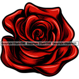 Nature Flower Red Color White Background Design Element Floral Plant Leaf Garden Gardener Blossom Bouquet Bloom Flora Rose Stem Botany Logo Clipart SVG
