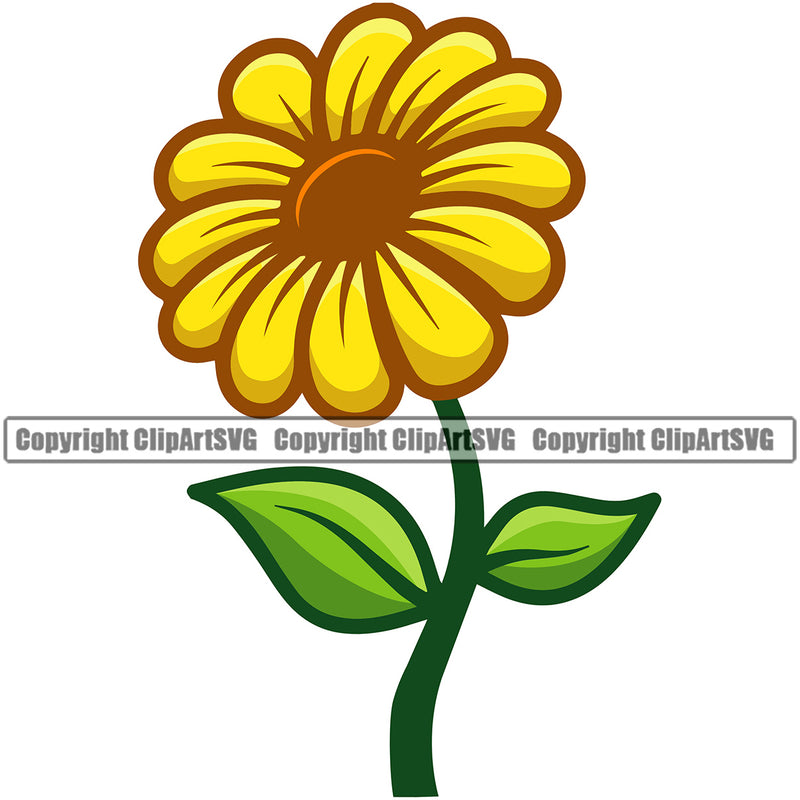Nature Flower Floral Plant Leaf Garden Sunflower Tree Green Leave Vector Design Element Gardener Blossom Bouquet Bloom Flora Rose Stem Botany Logo Clipart SVG