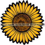 Nature Flower Sunflower Color Design Element White Background Floral Plant Leaf Garden Gardener Blossom Bouquet Bloom Flora Rose Stem Botany Logo Clipart SVG