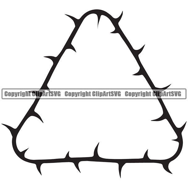 Nature Flower Thorns Black Triangle Design Element Floral Plant Leaf Garden Gardener Blossom Bouquet Bloom Flora Rose Stem Botany White Background Border Outline Logo Clipart SVG