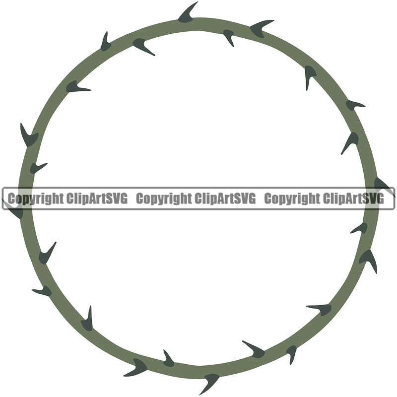 Nature Flower Thorns Black Circle Design Element Floral Plant Leaf Garden Gardener Blossom Bouquet Bloom Flora Rose Stem Botany White Background Border Outline Logo Clipart SVG