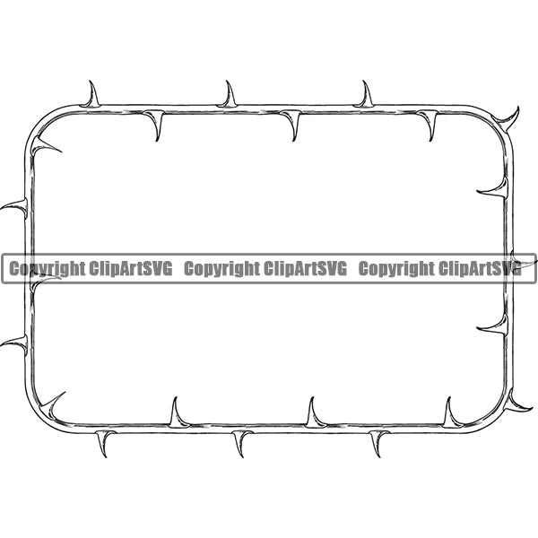 Nature Flower Thorns White Color Rectangle Vector Design Element White Background Floral Plant Leaf Garden Gardener Blossom Bouquet Bloom Flora Rose Stem Botany Border Outline Logo Clipart SVG
