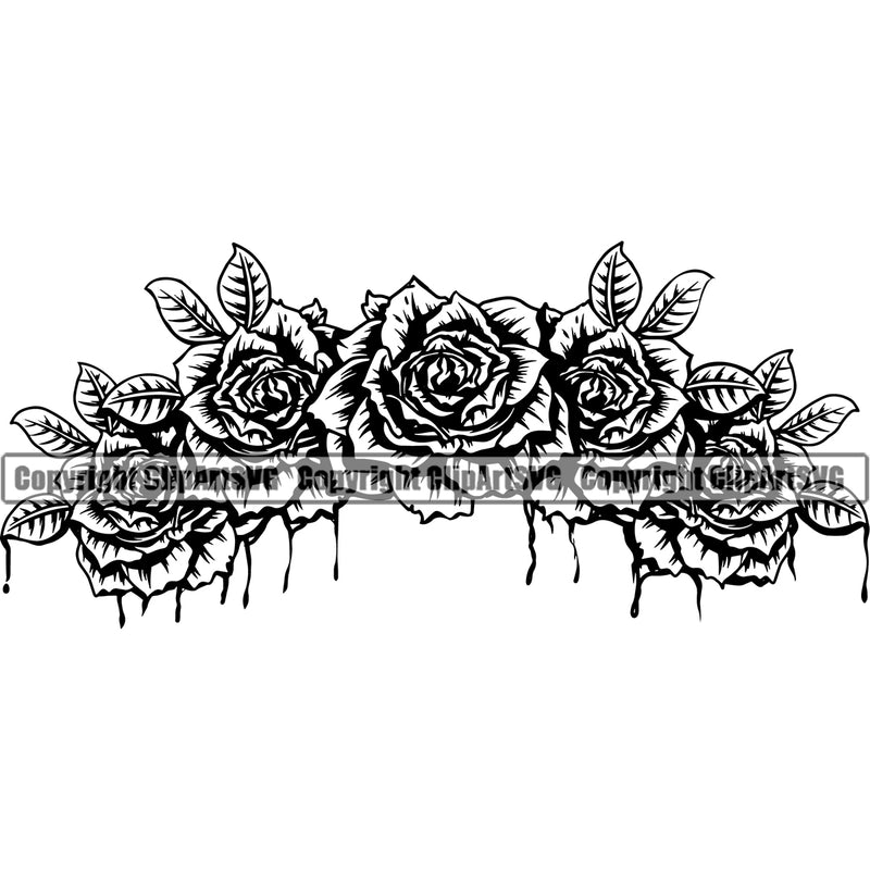 Nature Roses Headband Flower Vector Design Element Tree Green Landscape Landscaping Landscaper Forest Foliage Leaf Summer Plant Garden Gardener Outdoor Spring Botany Clipart SVG