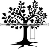 Nature Tree Apple Vector Design Element Green Landscape Landscaping Landscaper Forest Foliage Leaf Summer Plant Garden Gardener Outdoor Spring Botany Clipart SVG