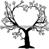 Nature Tree Heart Branches Green White Background Design Element Landscape Landscaping Landscaper Forest Foliage Leaf Summer Plant Garden Gardener Outdoor Spring Botany Clipart SVG