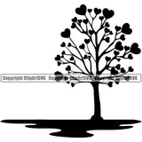 Nature Tree Heart Couple Vector Design Element Green Landscape Landscaping Landscaper Forest Foliage Leaf Summer Plant Garden Gardener Outdoor Spring Botany Clipart SVG