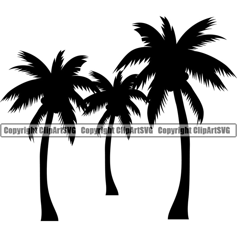 Nature Tree Silhouette Vector White Background Design Element Green Landscape Landscaping Landscaper Forest Foliage Leaf Summer Plant Garden Gardener Outdoor Spring Botany Clipart SVG