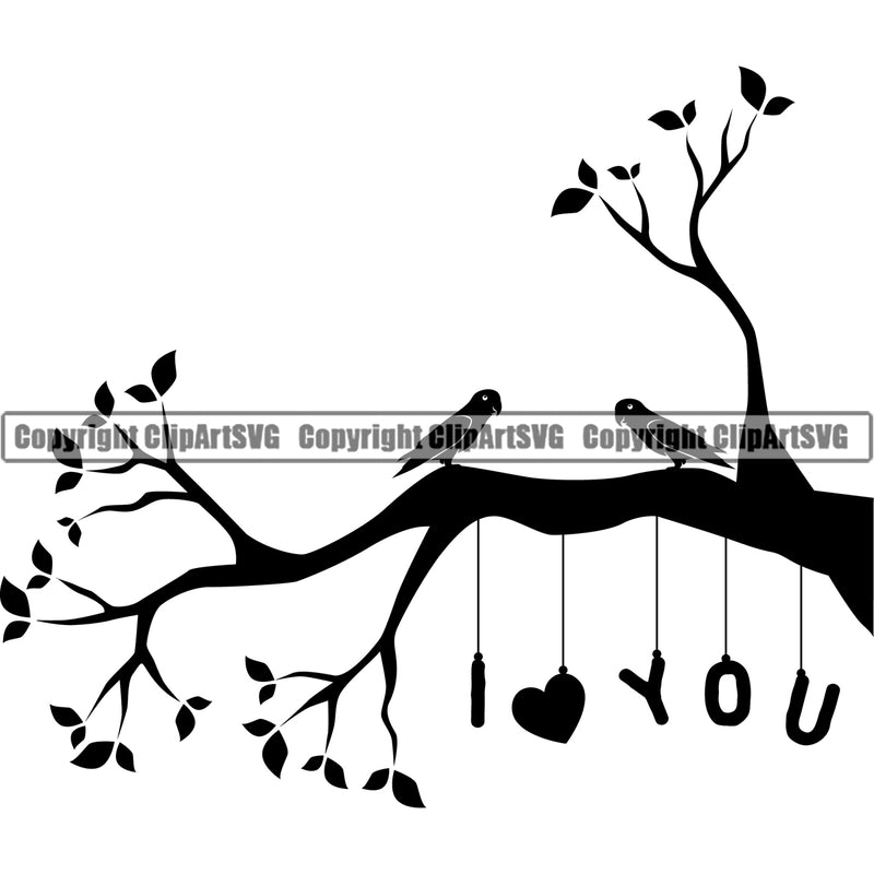 I Love Your Quote Nature Tree Logo Design Element Green Landscape Landscaping Landscaper Forest Foliage Leaf Summer Plant Garden Gardener Outdoor Spring Botany Clipart SVG