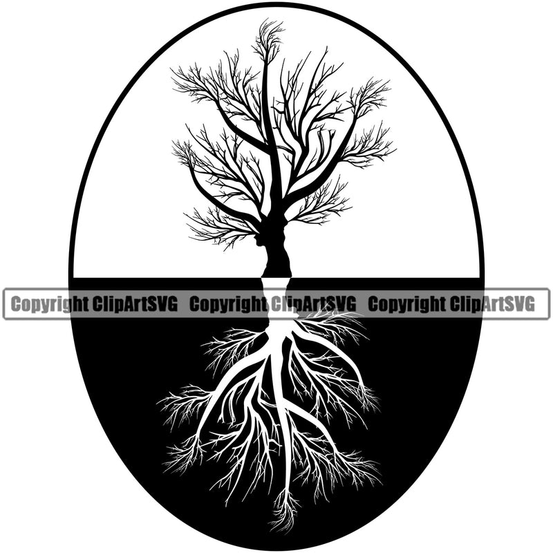 Nature Tree Root Logo Design Element Vector White Background Green Landscape Landscaping Landscaper Forest Foliage Leaf Summer Plant Garden Gardener Outdoor Spring Botany Clipart SVG