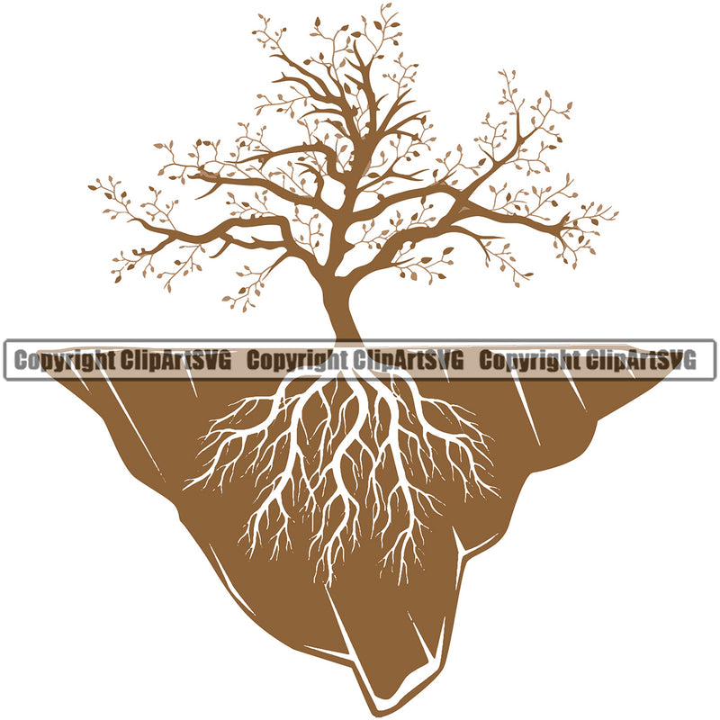 Nature Tree Roots Color White Background Design Element Green Landscape Landscaping Landscaper Forest Foliage Leaf Summer Plant Garden Gardener Outdoor Spring Botany Clipart SVG