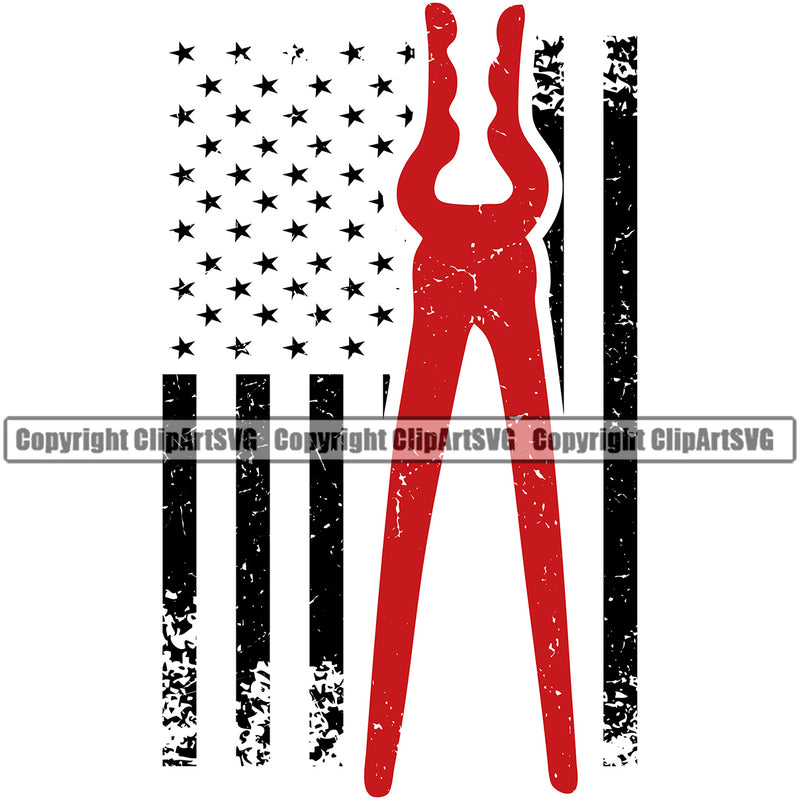 Blacksmith USA Flag Welder Element Color Logo Clipart SVG