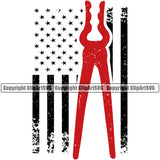 Blacksmith USA Flag Welder Element Color Logo Clipart SVG