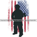 Firefighting Logo USA Flag Helmet Clipart SVG