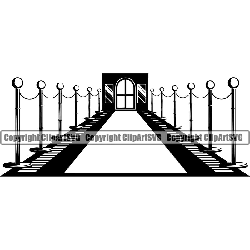 Theater Entrance Famous Celebrity Actor Movie Event Show Design Element Logo Clipart SVG