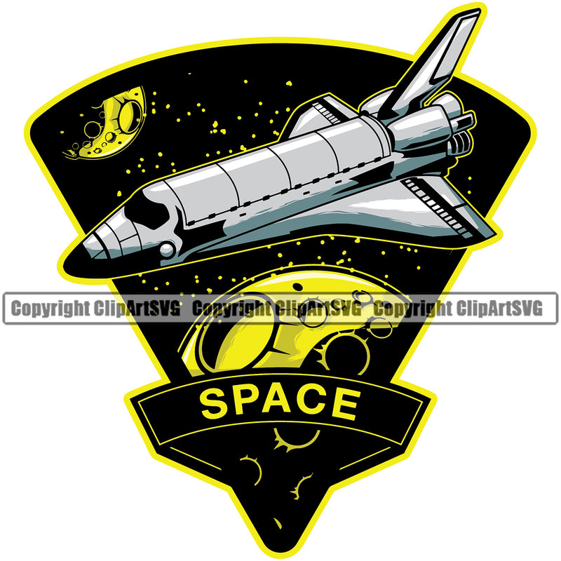 Space Color Quote Astronaut Space Shuttle Nasa Exploration Astronomy Spaceship Rocket Logo Color Design Element Shuttle Spaceman Planet Spaceship Spacesuit Scifi Sci-Fi Art Clipart SVG