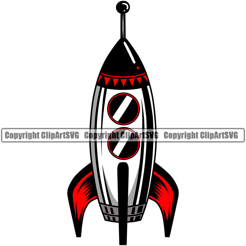 Spaceship Rocket Color Logo Design Element White Background Astronaut Science Technology Space Shuttle Spaceman Planet Spaceship Spacesuit Scifi Sci-Fi Art Clipart SVG