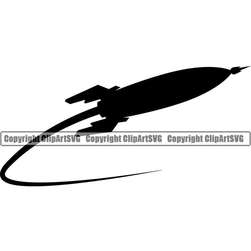 Rocket Outer Space Satellite Black And White Color Logo Design Element Astronaut Science Technology Space Shuttle Spaceman Planet Spaceship Spacesuit Scifi Sci-Fi Art Clipart SVG