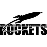 Rockets Quote With Outer Space Satellite Black And White Color Logo Design Element Astronaut Science Technology Space Shuttle Spaceman Planet Spaceship Spacesuit Scifi Sci-Fi Art Clipart SVG