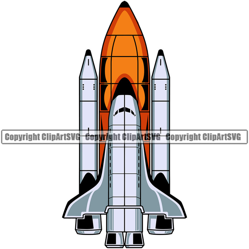 Space Shuttle Rocket Top Color Logo Design Element Astronaut Science Space Shuttle Spaceman Planet Spacesuit Scifi Sci-Fi Art Clipart SVG