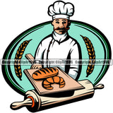 Occupation Baking Design Baker Baking Bake Logo Element Color Clipart SVG