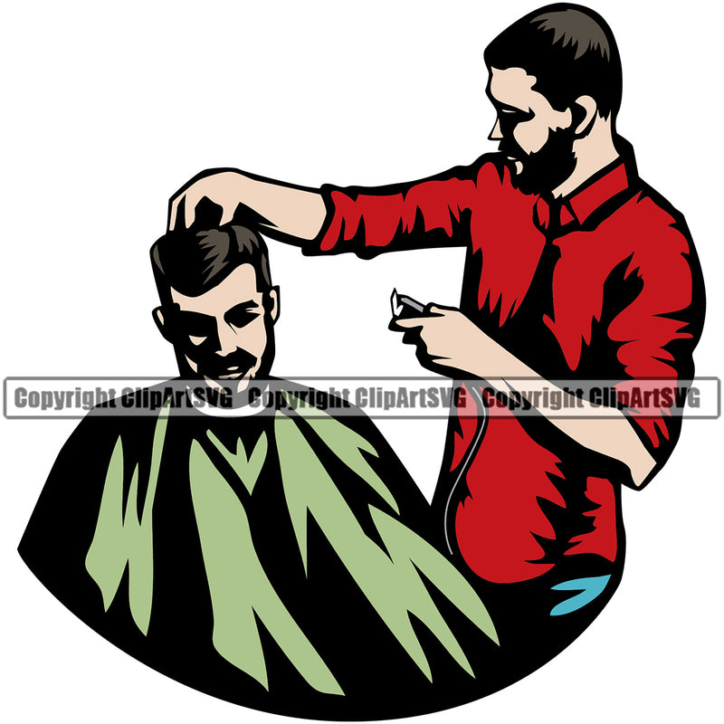 Occupation Barber Design Element Color Logo Clipart SVG