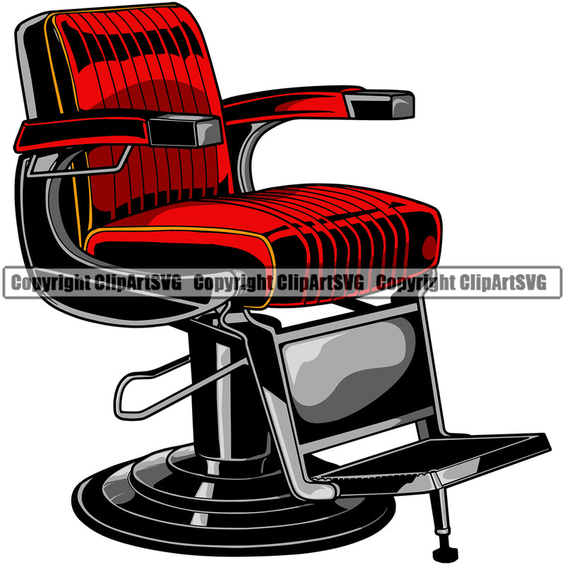 Occupation Barber Chair Shop Barbershop Hair Cut Hairdresser Haircut Hairstyle Hairstylist Beauty Salon Beard Shave Groom Grooming Design Element Retro Vintage Company Logo Clipart SVG