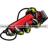 Barber Occupation Animal Claw Clippers Shop Barbershop Hair Cut Hairdresser Haircut Hairstyle Hairstylist Beauty Salon Beard Shave Shaving Groom Grooming Design Element Retro Vintage Business Company Logo Clipart SVG